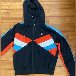 Black striped streetwear windbreaker-Penation